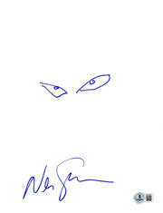 Neil Gaiman signed original sketch 8.5x11 — Beckett authenticated