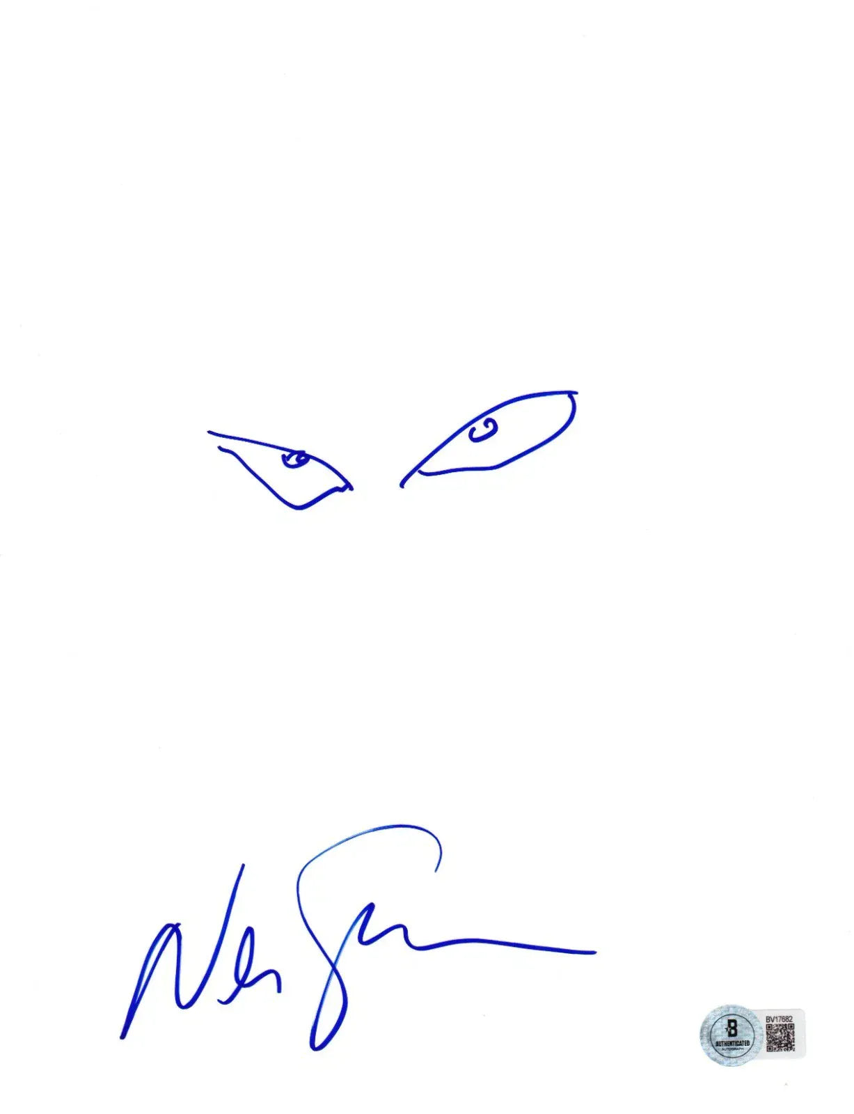 Neil Gaiman signed original sketch 8.5x11 — Beckett authenticated