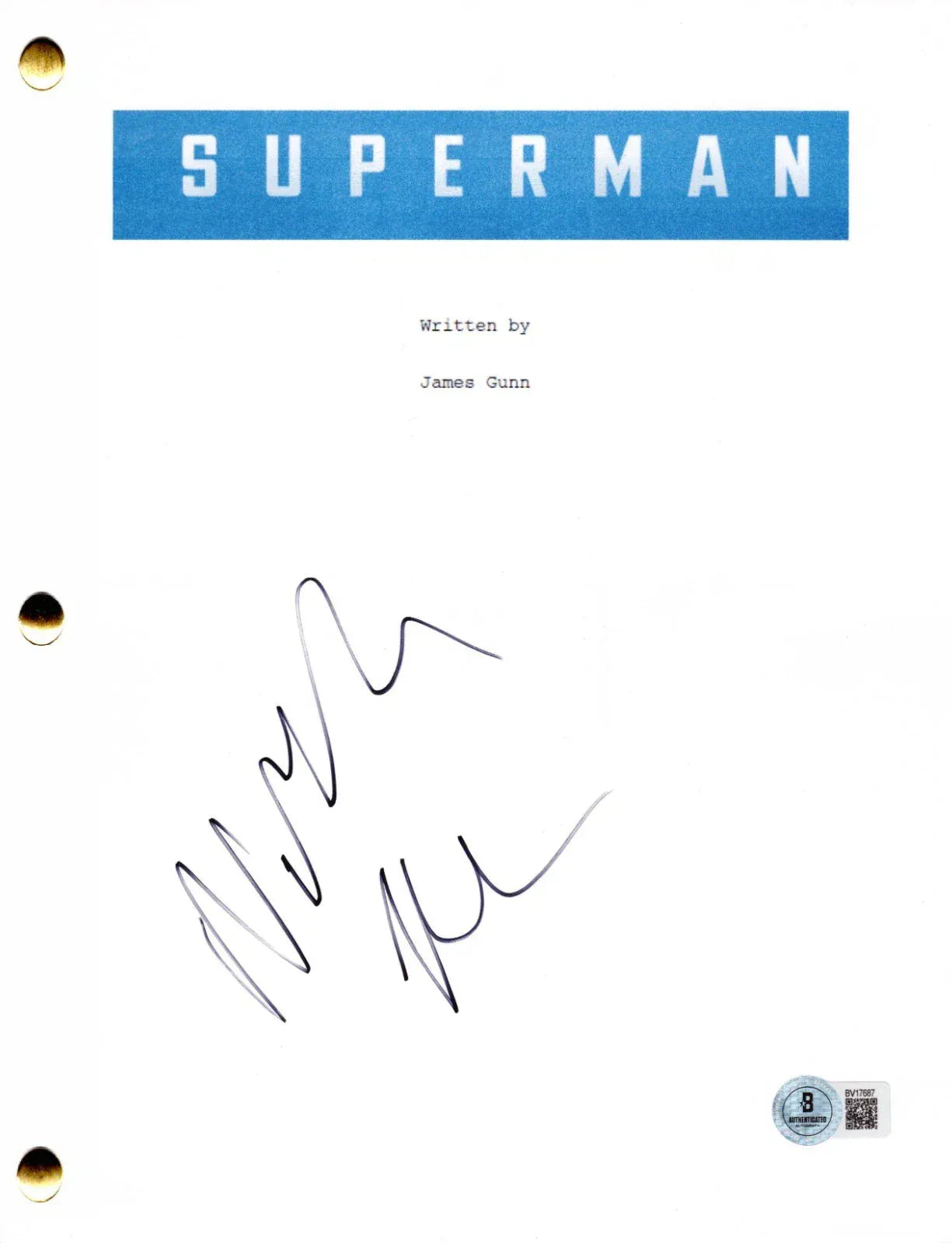 Nicholas Hoult signed Superman 2025 movie script — Beckett authenticated