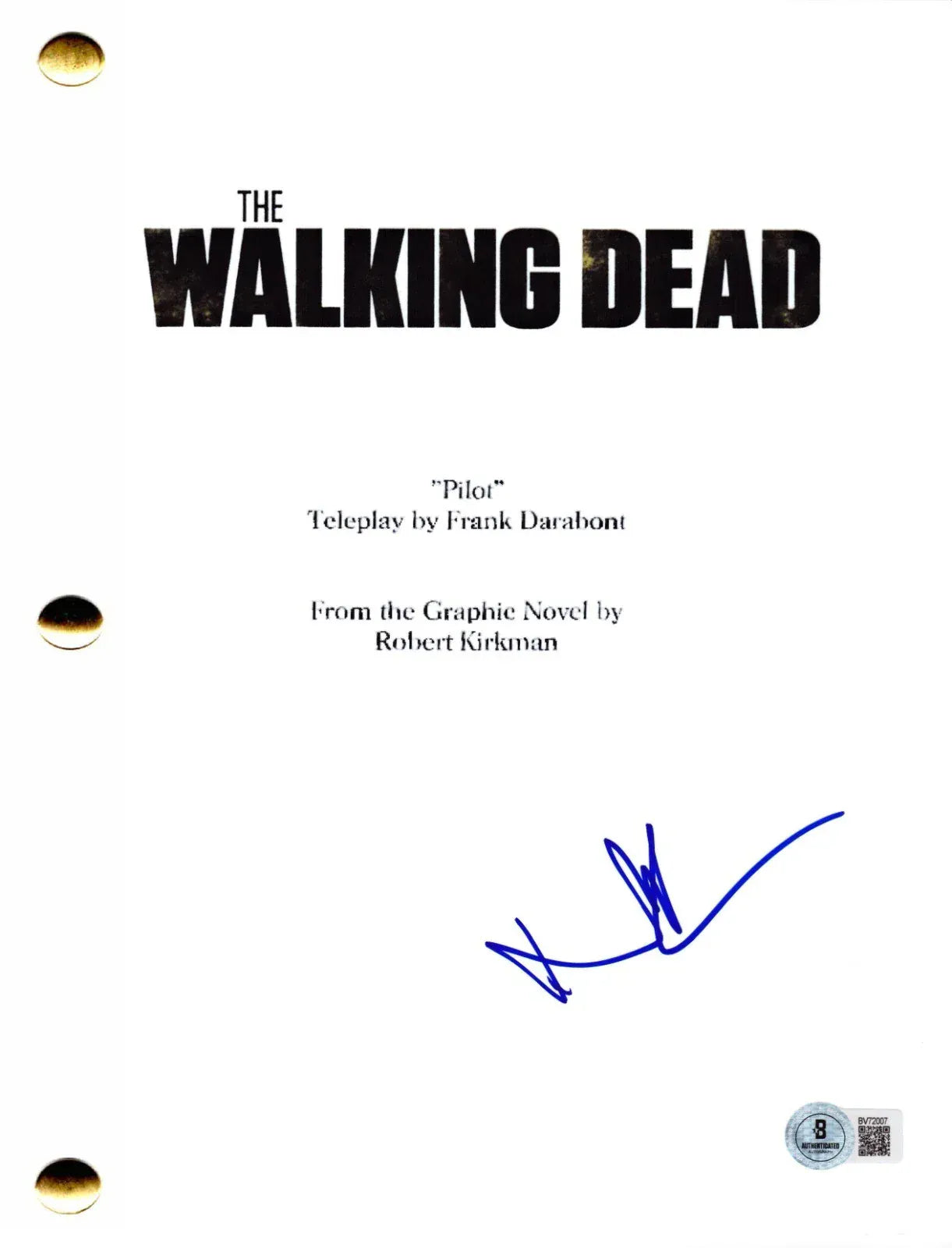 Norman Reedus signed The Walking Dead pilot script — Beckett authenticated