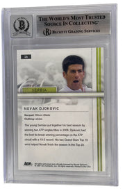 Novak Djokovic signing autograph in person — Prime Time Signatures