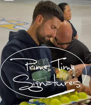 Novak Djokovic signing autograph in person — Prime Time Signatures