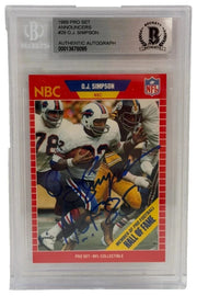 OJ Simpson Authentic Autographed 1989 Pro Set Announcers Card #29