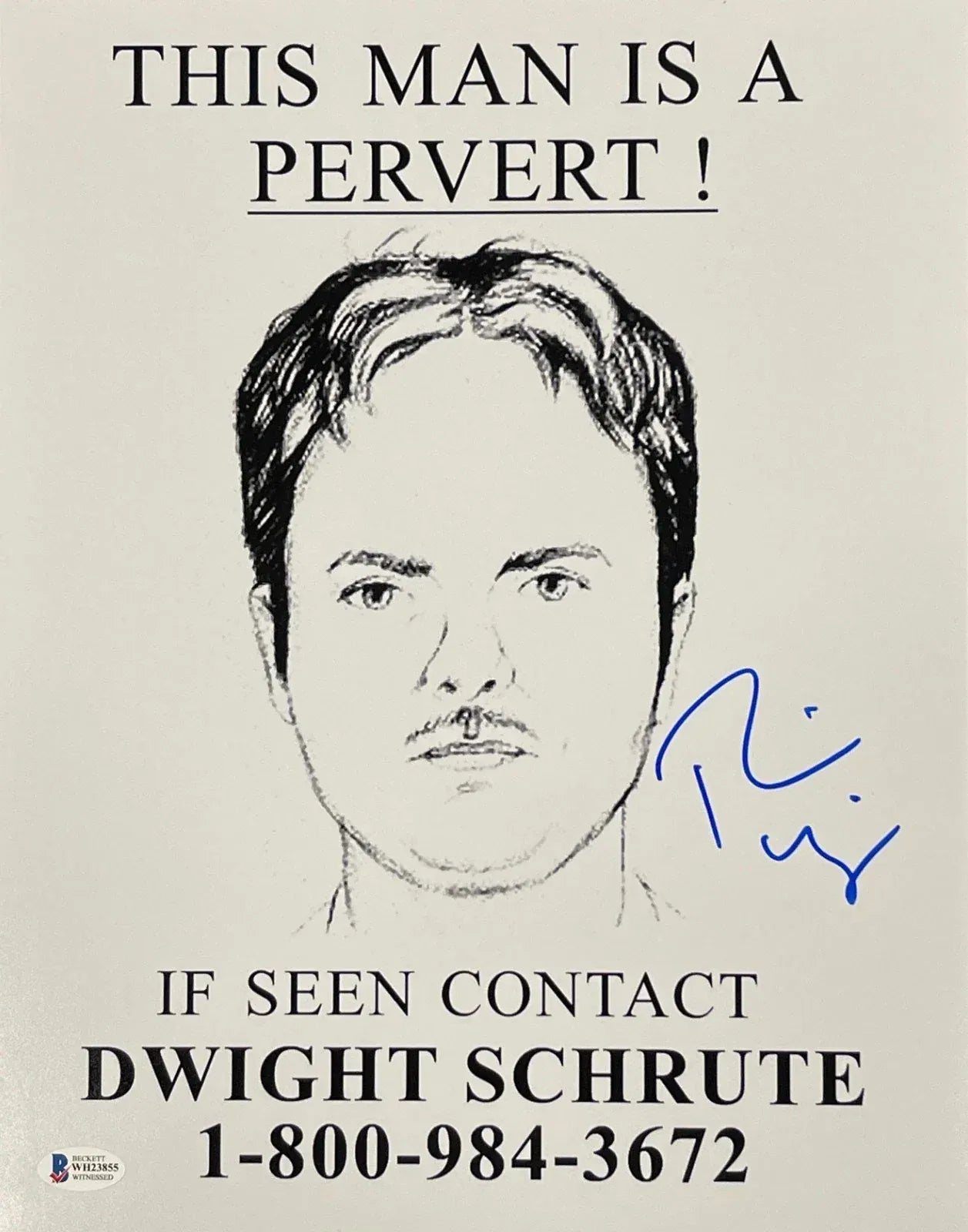 Rainn Wilson signed The Office 11x14 photo — Beckett Witness COA