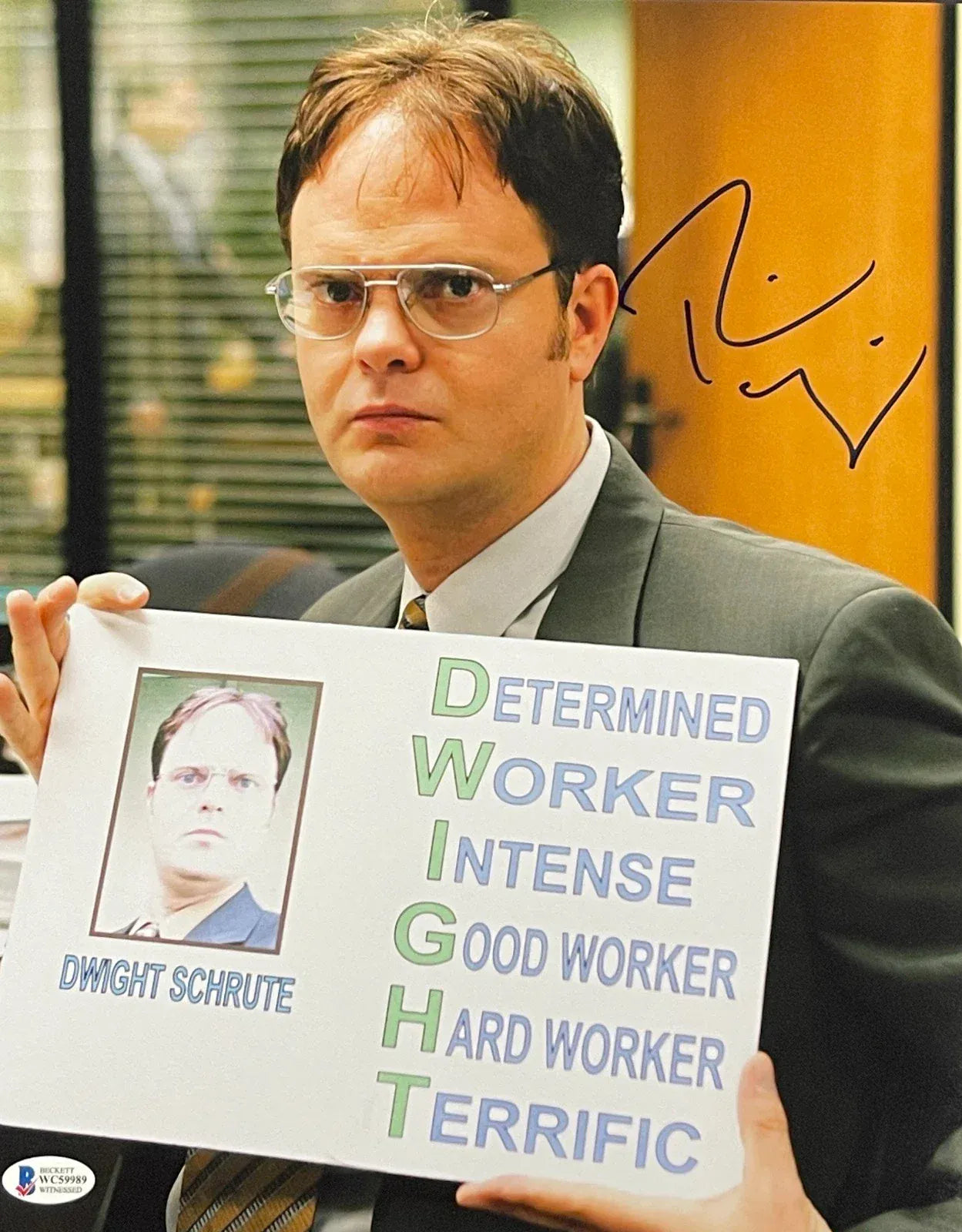 Rainn Wilson signed The Office 11x14 photo — Beckett Witness COA
