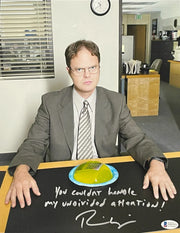 Rainn Wilson signed The Office 11x14 photo inscribed You couldn't handle my undivided attention — Beckett Witness COA