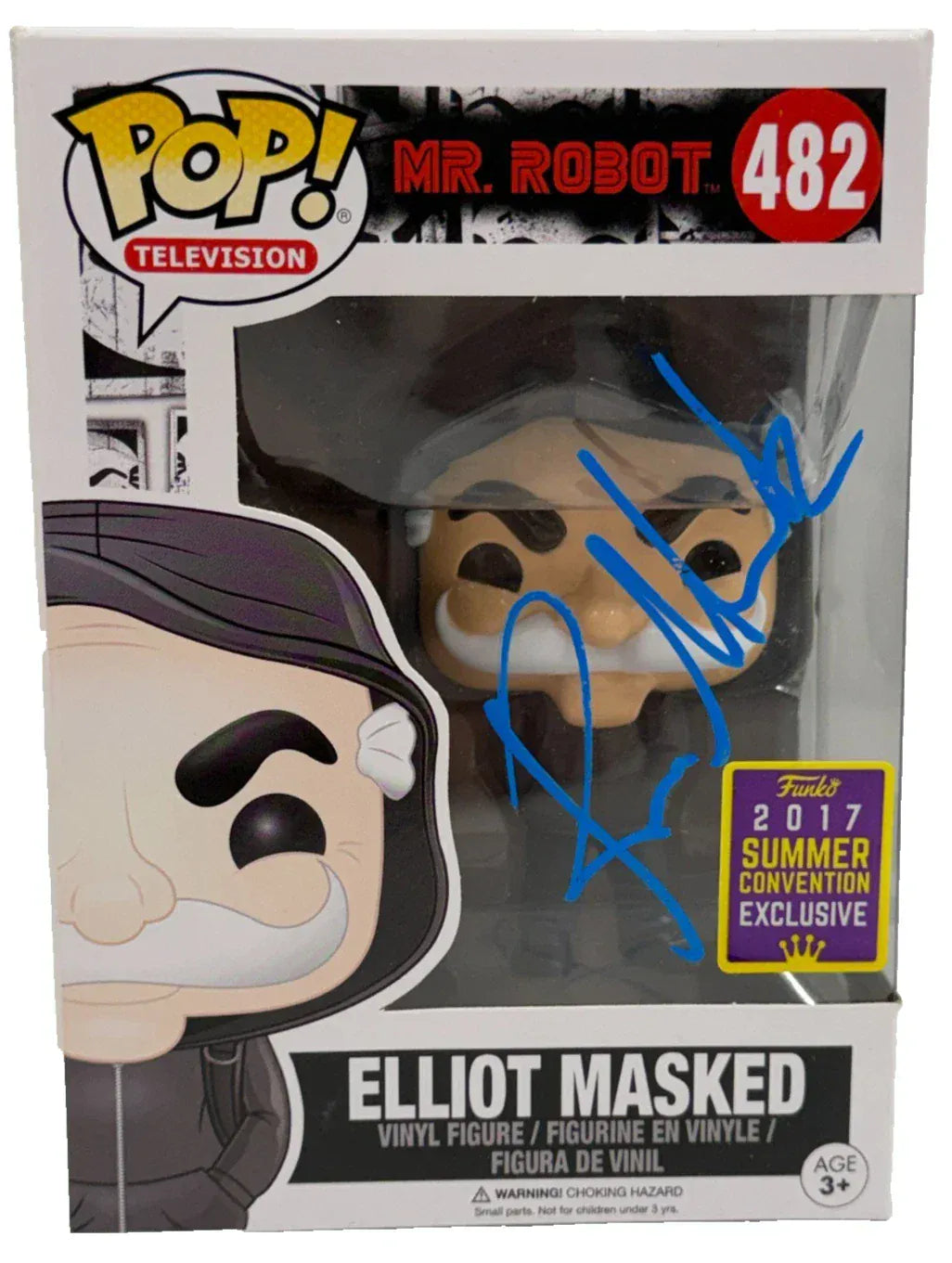 Rami Malek Authentic Autographed Elliott Masked Mr. Robot 482 Funko Pop Figure