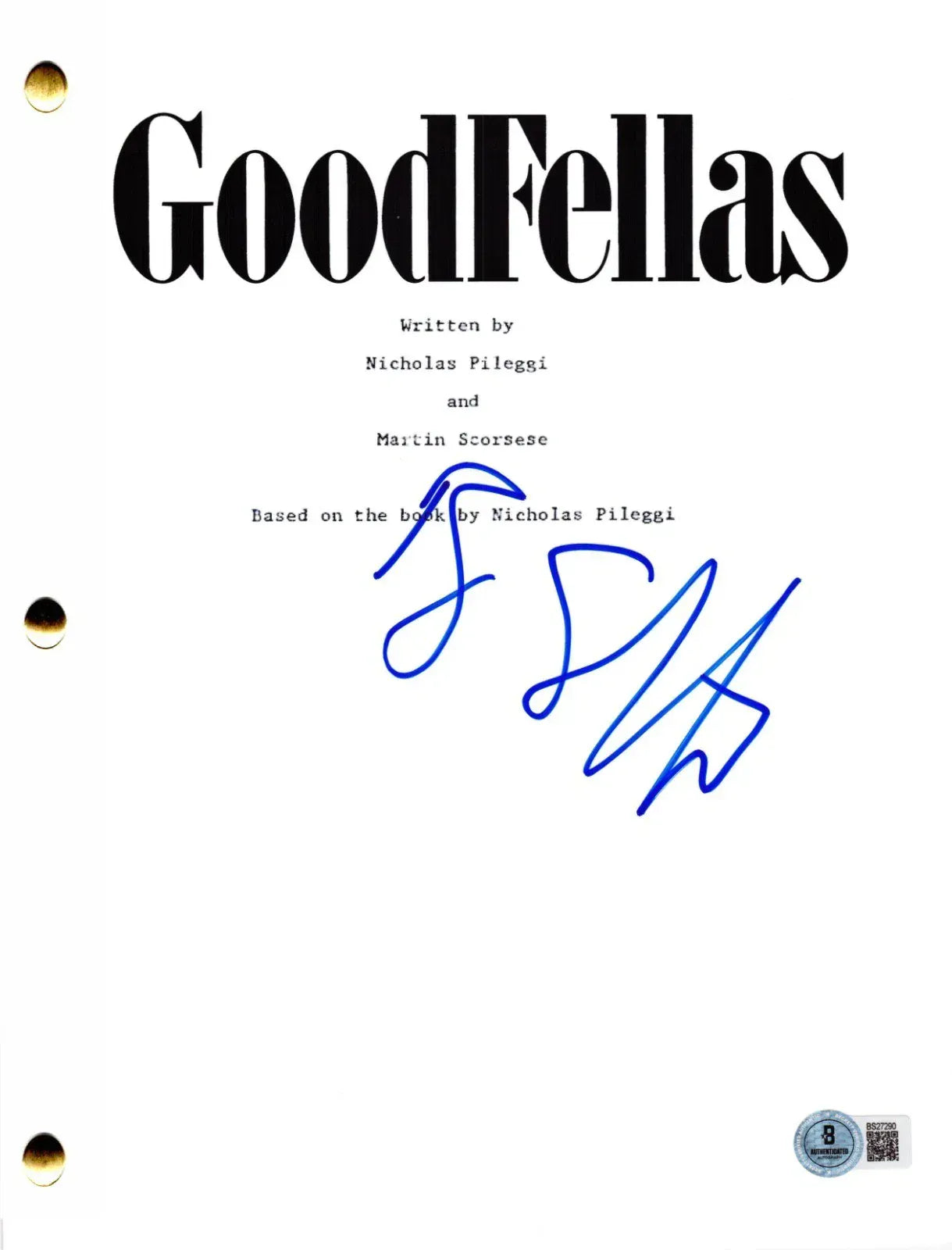 Ray Liotta Authentic Autographed GoodFellas Script