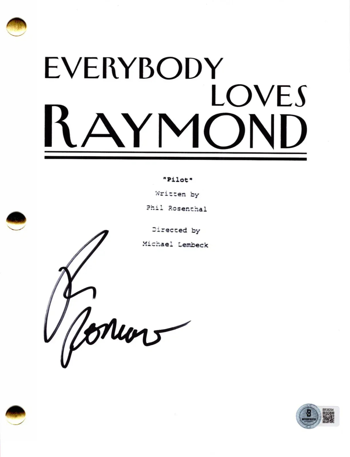 Ray Romano signed Everybody Loves Raymond pilot script — Beckett authenticated