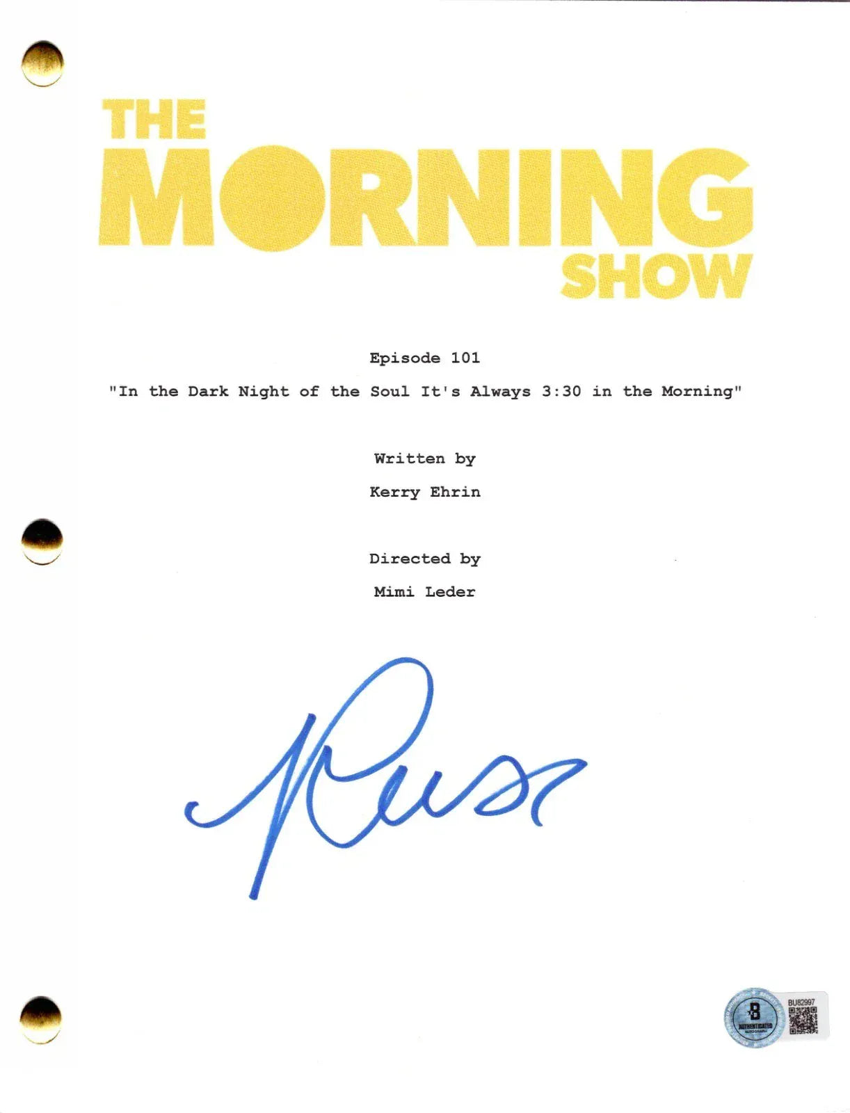 Reese Witherspoon Signed Complete Script from The Morning Show Beckett COA - Item #6