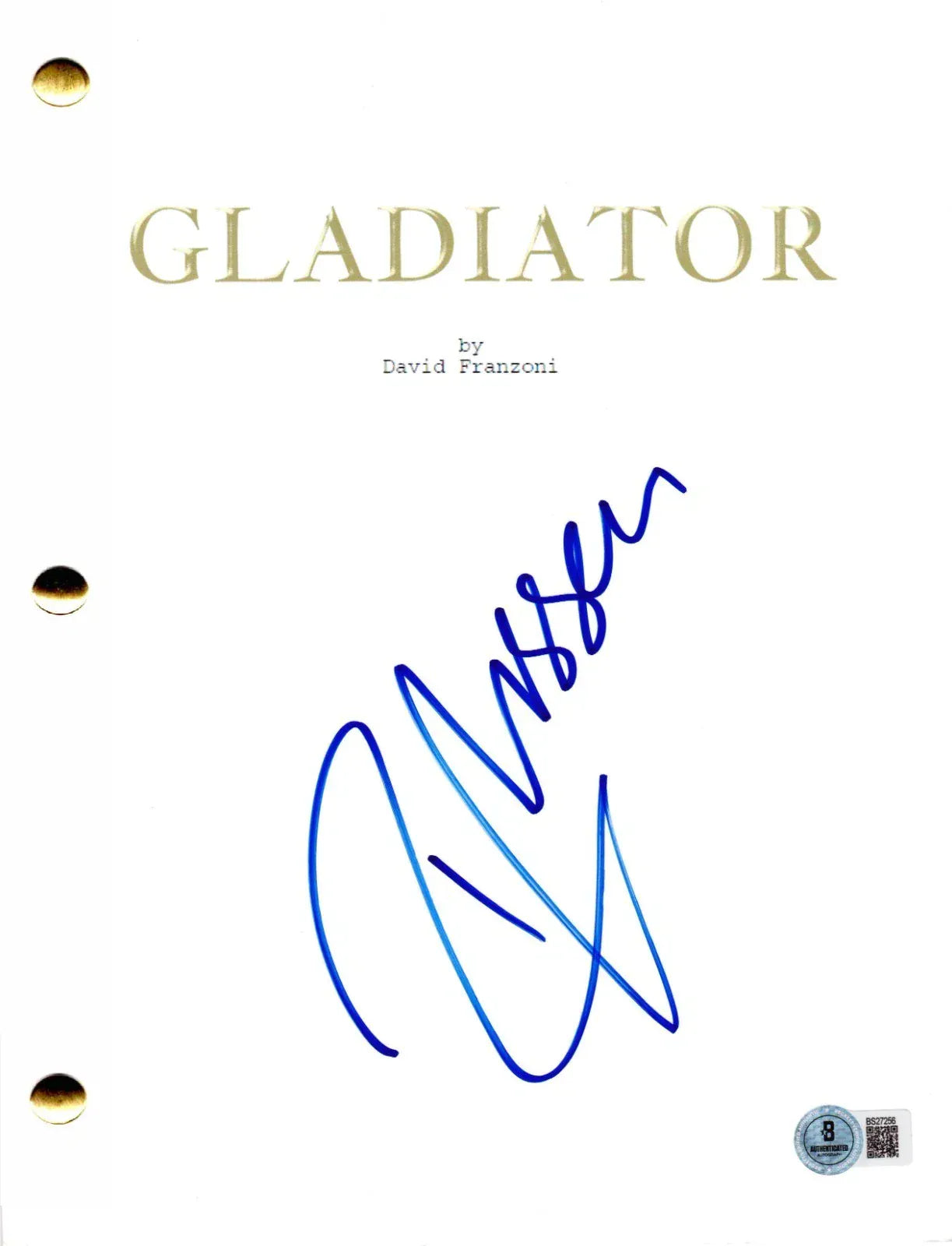 Russell Crowe Gladiator autographed script with certificate of authenticity