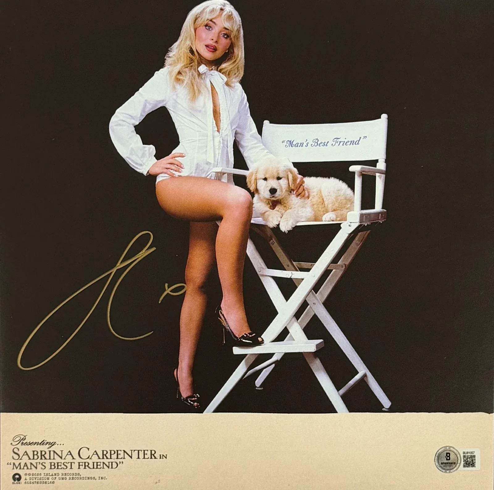 Sabrina Carpenter signed Man's Best Friend vinyl record — Beckett authenticated