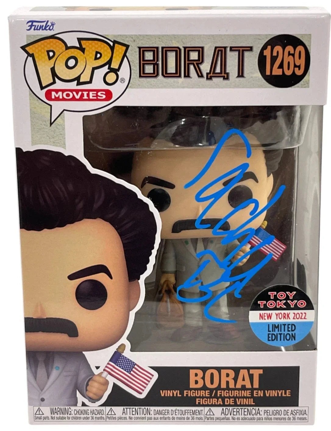 Sacha Baron Cohen Authentic Autographed Borat 1269 Funko Pop Figure