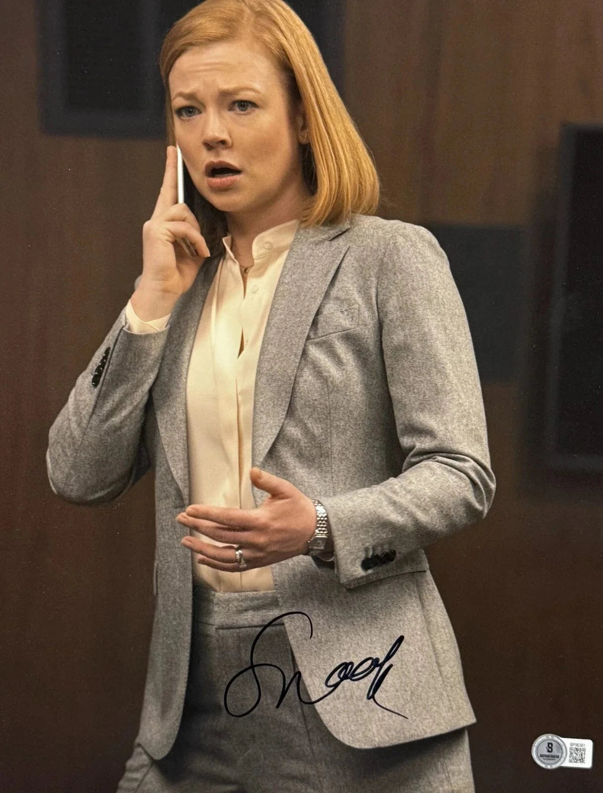 Sarah Snook Signed 11x14 Photo from Succession Beckett COA - Item #4