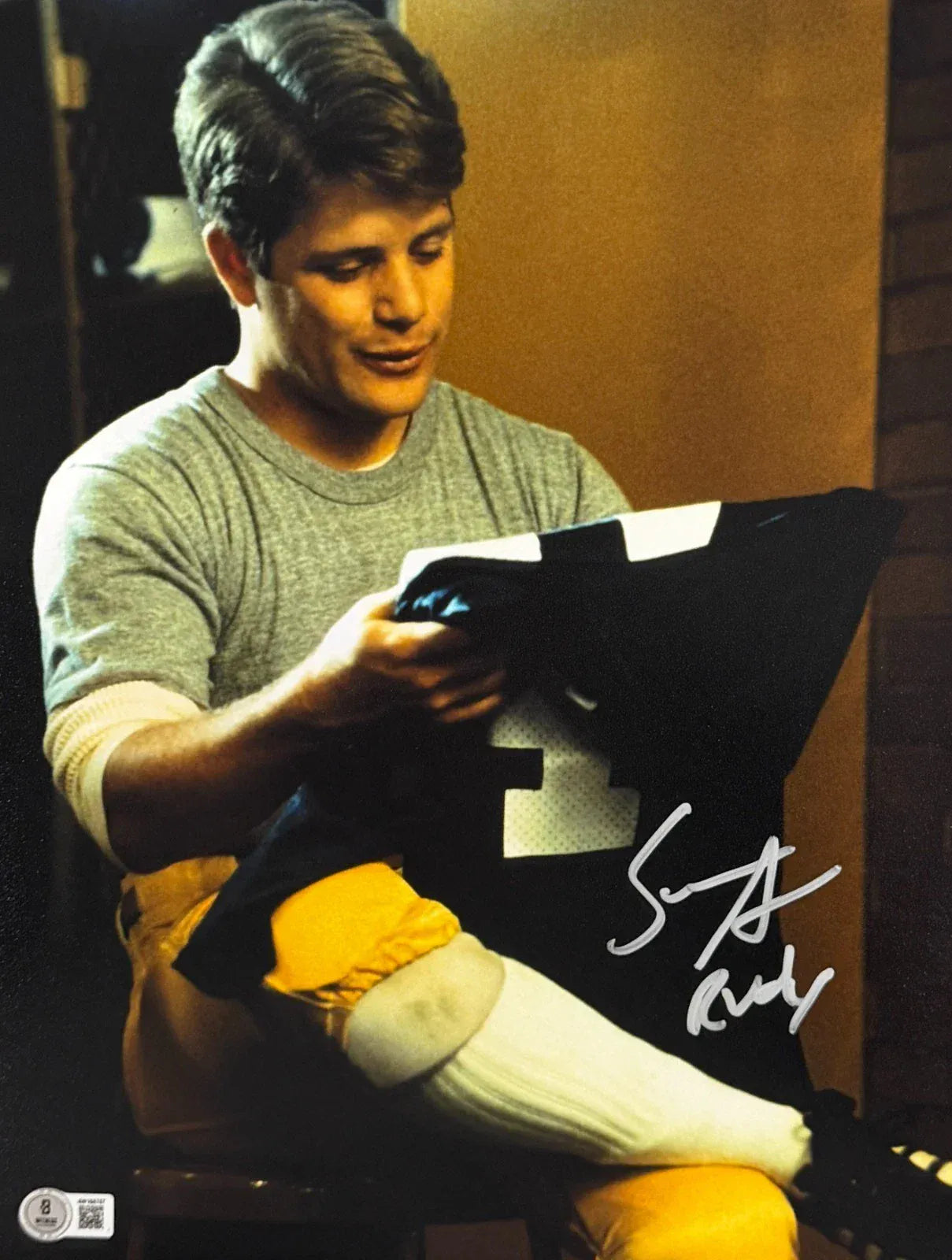 Sean Astin signed Rudy 11x14 photo inscribed Rudy — Beckett Witness