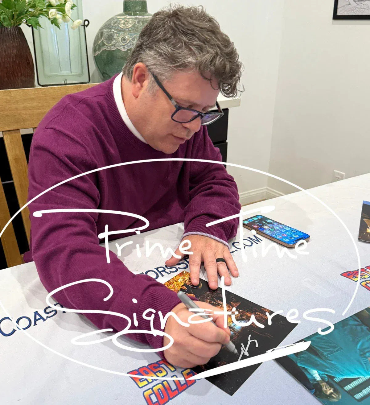 Sean Astin signing autograph in person — Prime Time Signatures