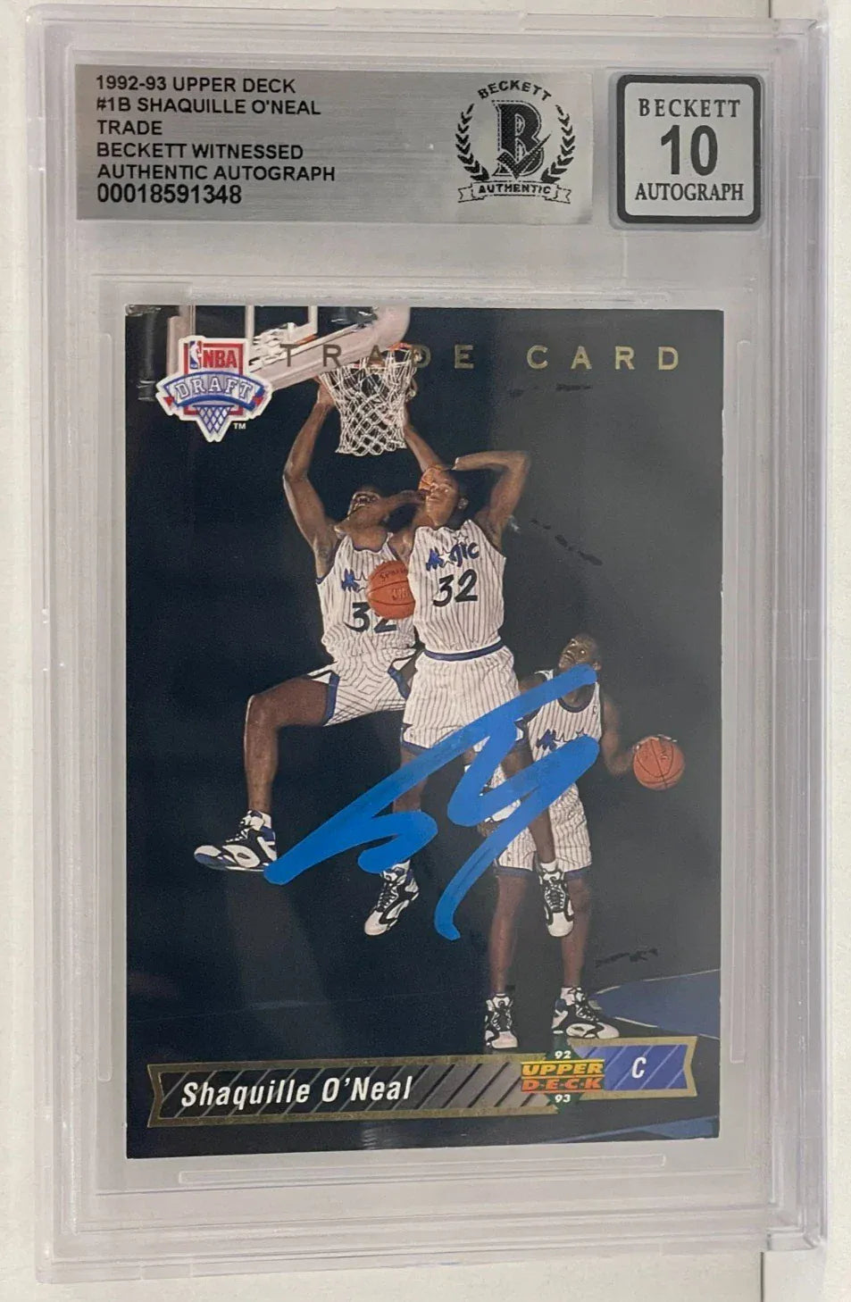 Shaquille O'Neal Authentic Autographed 1992 Upper Deck Rookie Card