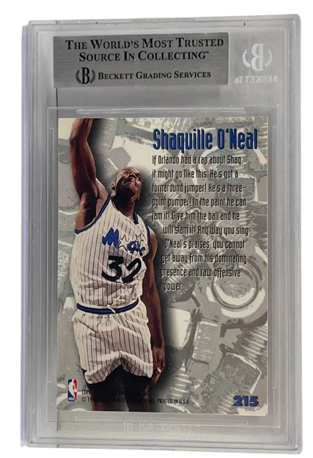 Shaq Signed 1995-96 Fleer Metal #215 Orlando Magic Card | PTS