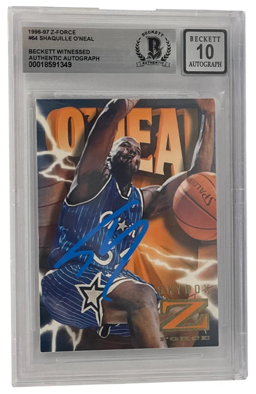 Shaquille O'Neal signed 1996-97 Z-Force Orlando Magic card #54 — Beckett Witness Grade 10