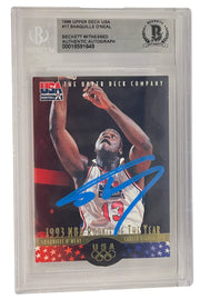 Shaquille O'Neal signed 1996 Upper Deck Team USA Dream Team card #17 — Beckett Witness Slabbed