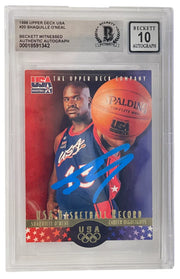 Shaquille O'Neal signed 1996 Upper Deck Team USA card #20 — Beckett Witness Grade 10