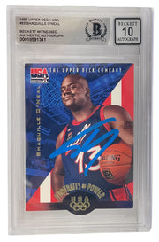 Shaquille O'Neal signed 1996 Upper Deck Team USA card #53 — Beckett Witness Grade 10
