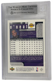 Shaquille O'Neal signed 1998-99 UD Choice 68 Los Angeles Lakers — card back view