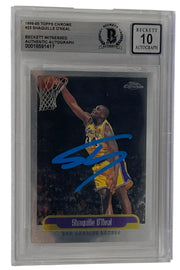 Shaquille O'Neal signed 1999-00 Topps Chrome Lakers card #23 — Beckett Witness Grade 10
