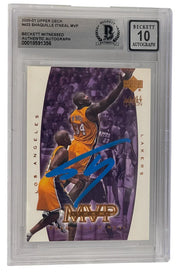 Shaquille O'Neal signed 2000-01 Upper Deck Lakers card #403 — Beckett Witness Grade 10