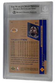 Shaquille O'Neal signed 2000-01 Upper Deck 78 Los Angeles Lakers — card back view