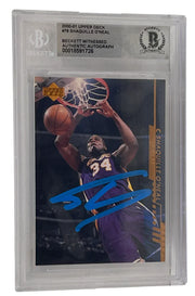 Shaquille O'Neal signed 2000-01 Upper Deck Lakers card #78 — Beckett Witness Slabbed