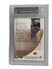 Shaquille O'Neal signed 2002-03 Upper Deck Sweet Shot 35 Los Angeles Lakers — card back view