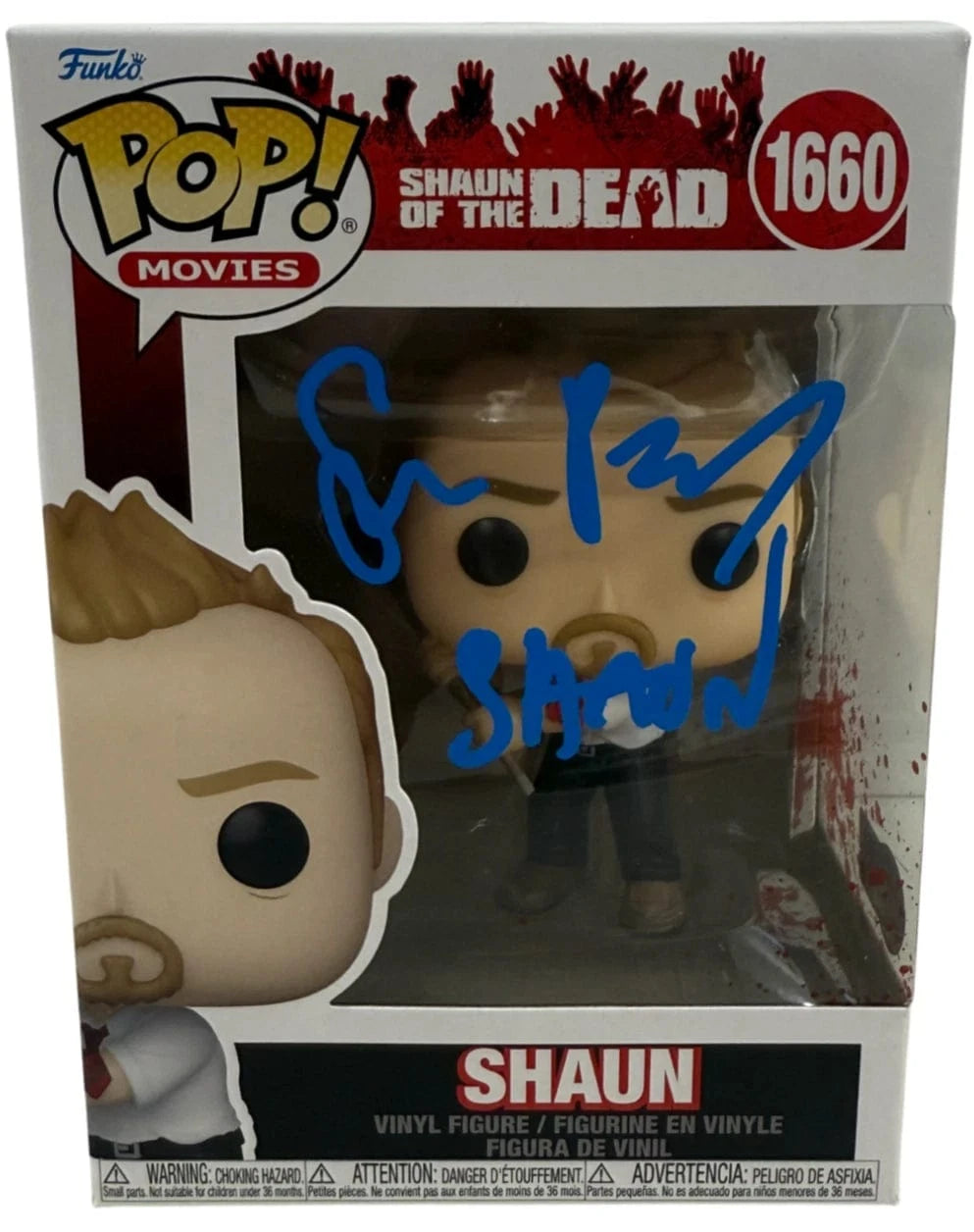 Simon Pegg Authentic Autographed Shaun of the Dead 1660 Funko Pop Figure
