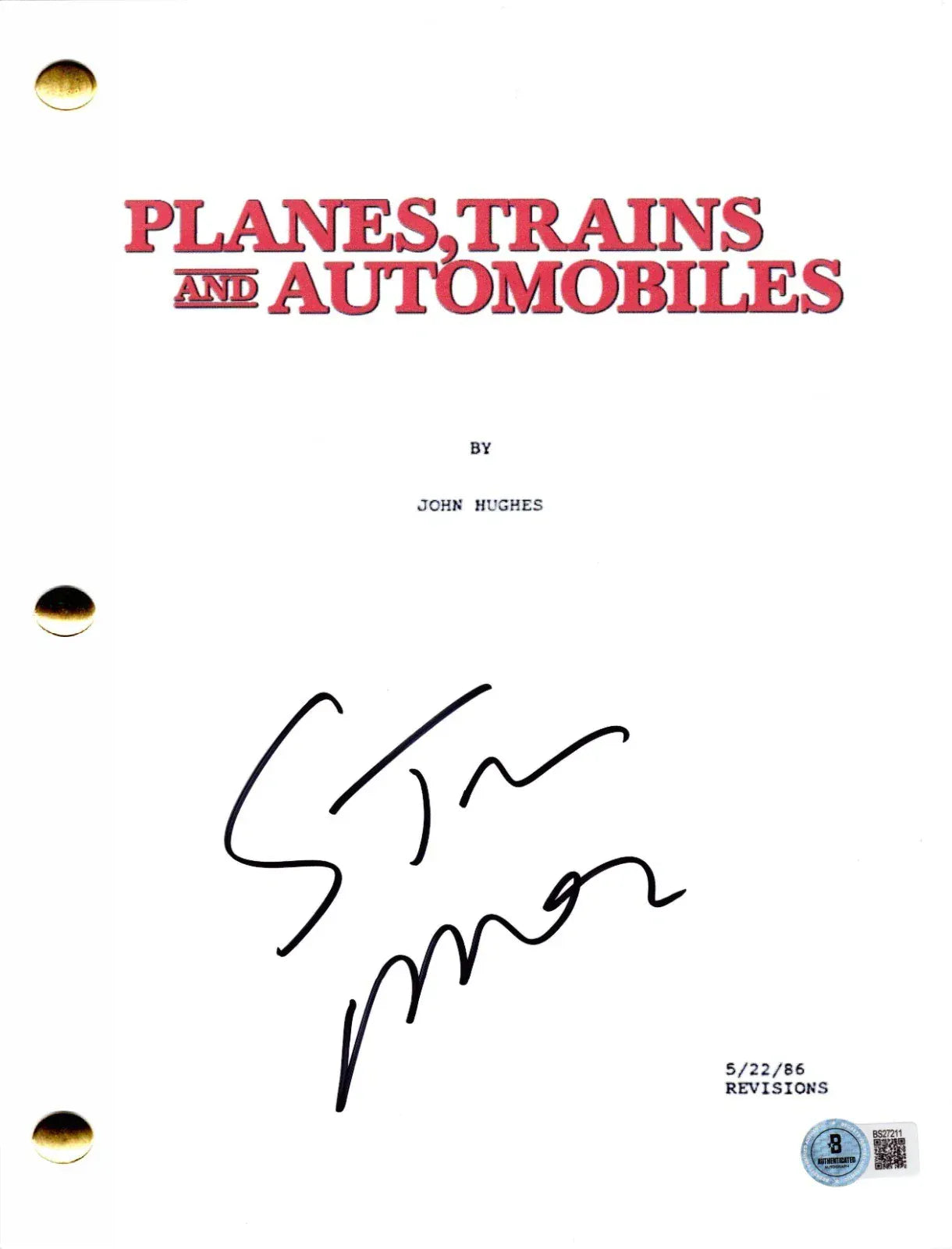 Steve Martin Planes, autographed script with certificate of authenticity