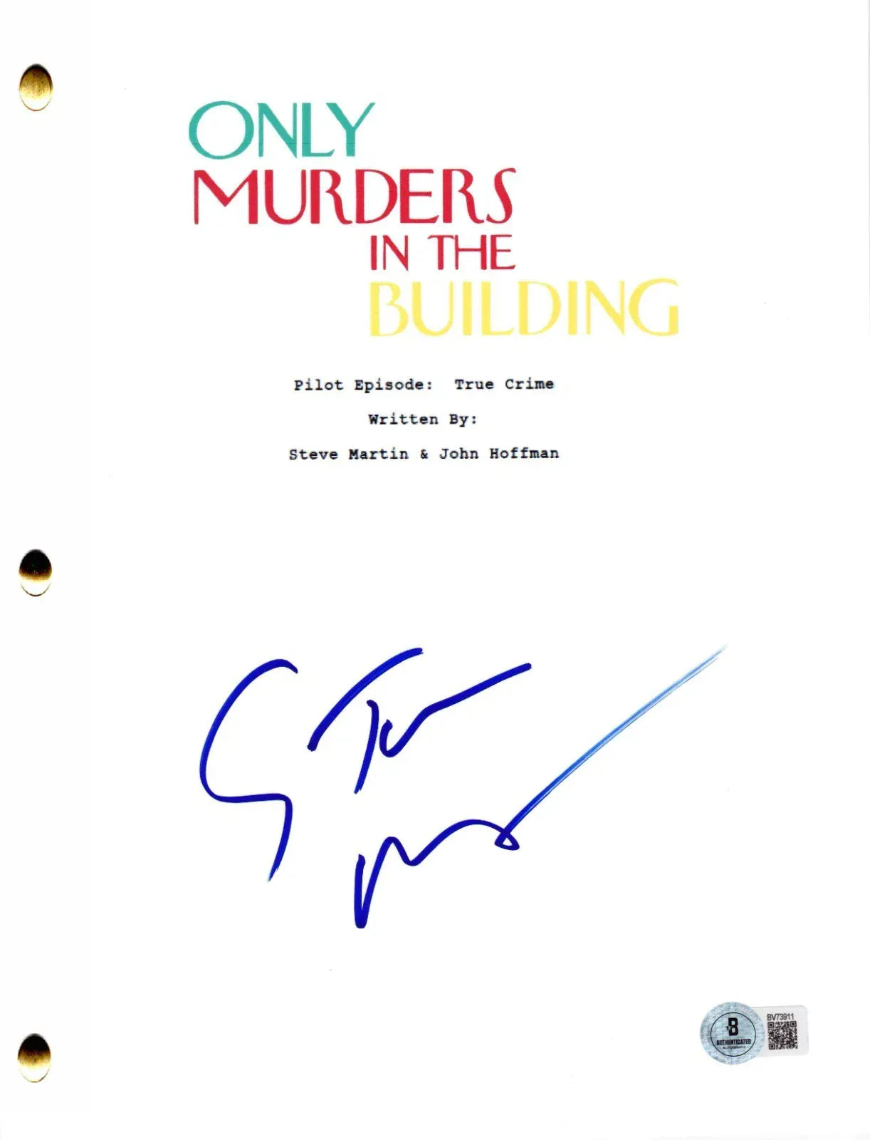 Steve Martin signed Only Murders in the Building pilot script — Beckett authenticated