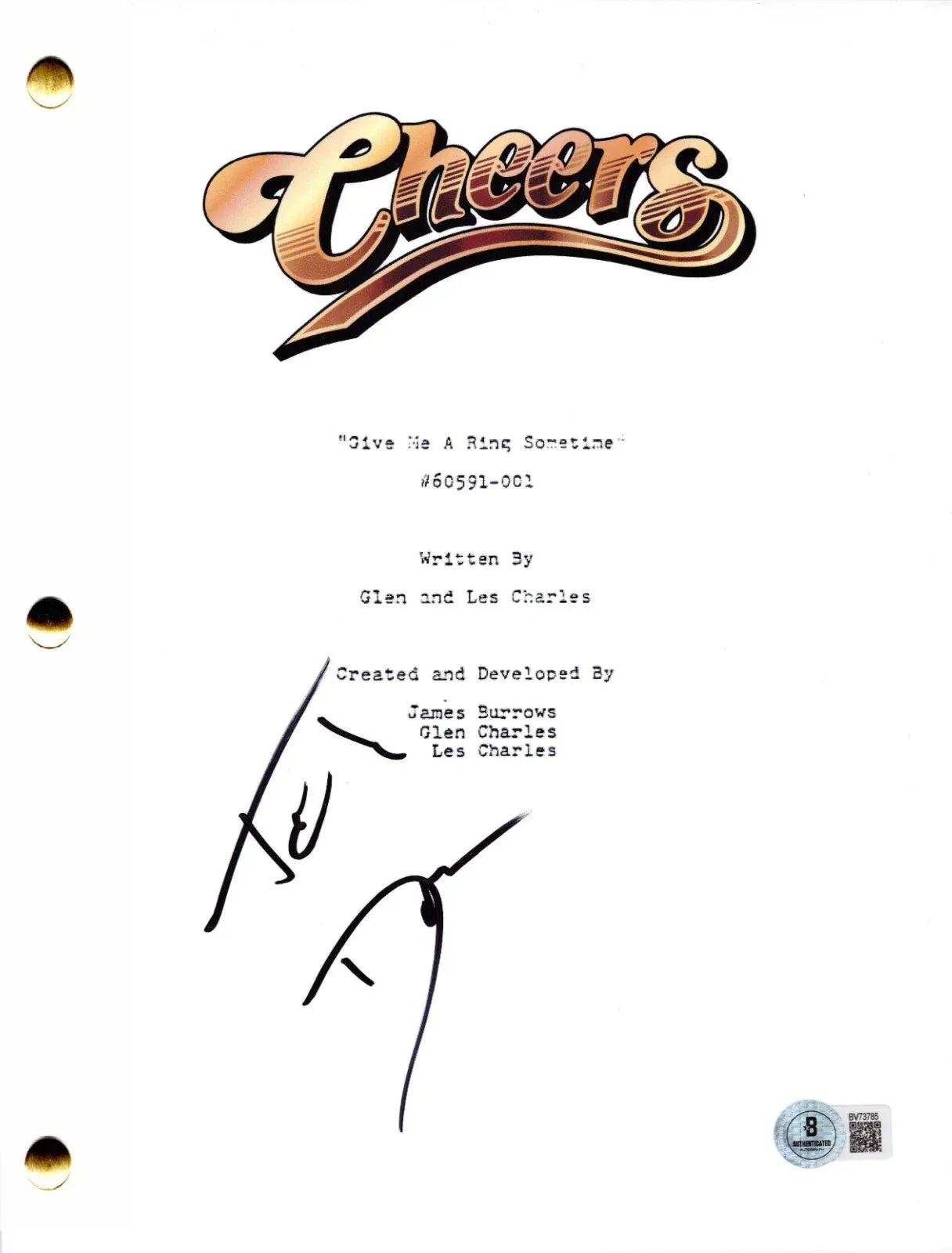 Ted Danson signed Cheers pilot script — Beckett authenticated