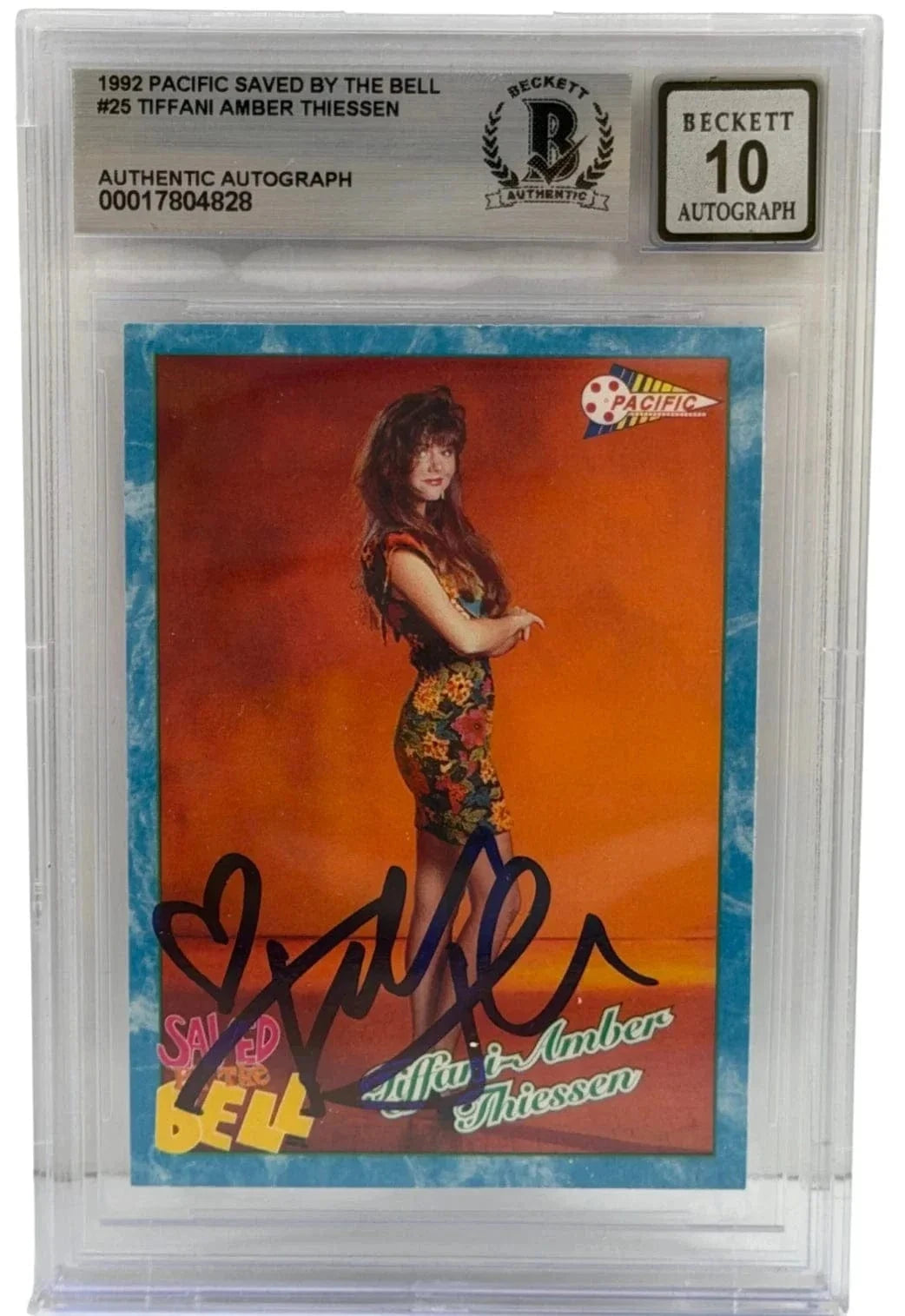 Tiffani Thiessen Authentic Autographed Saved by the Bell 1992 #25 Pacific Trading Card