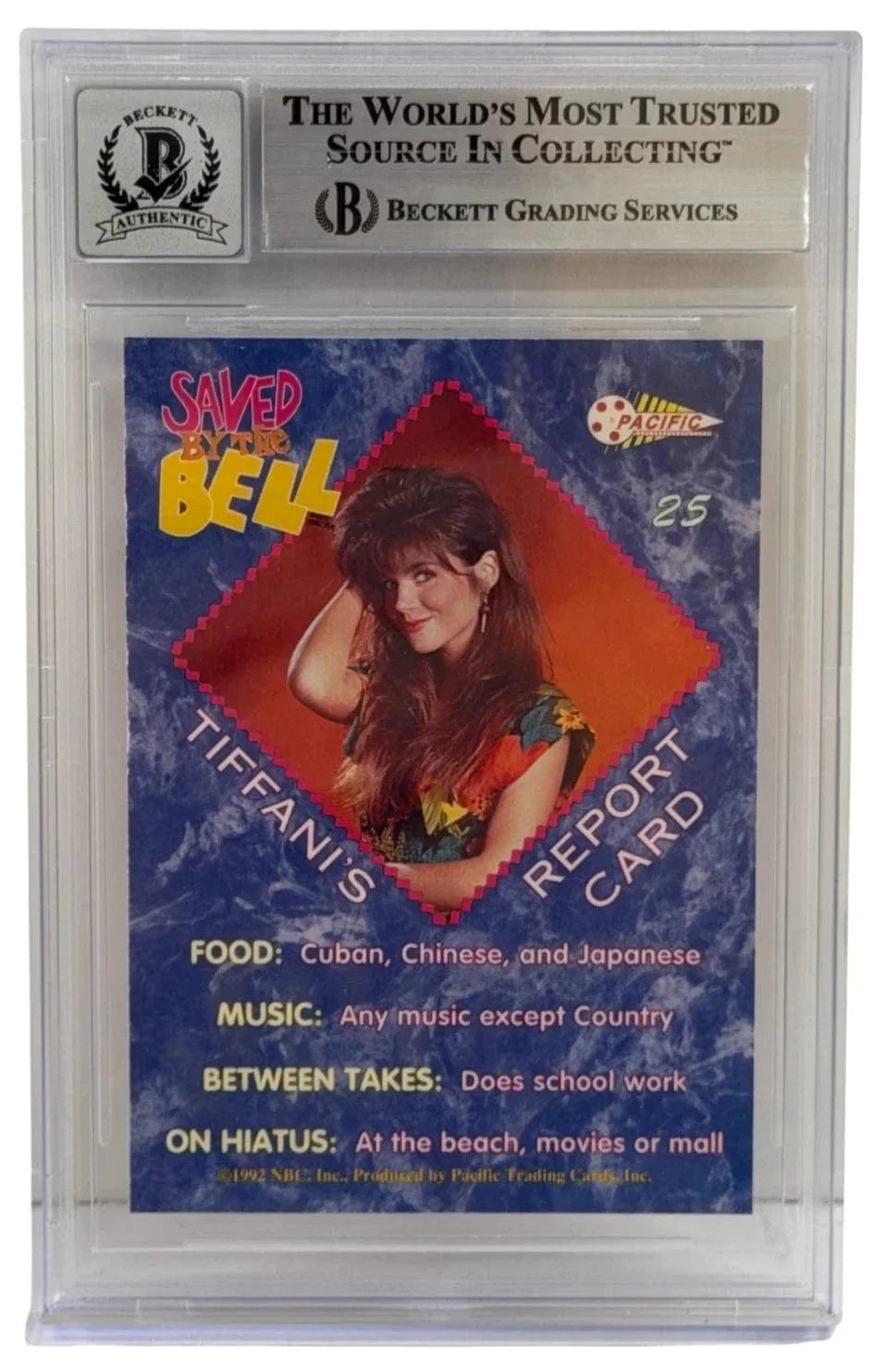 Tiffani Thiessen Signed Trading Card from Saved by the Bell Beckett COA - Item #5 - Detail View
