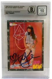 Tiffani Thiessen Authentic Autographed Saved by the Bell 1992 #42 Pacific Trading Card