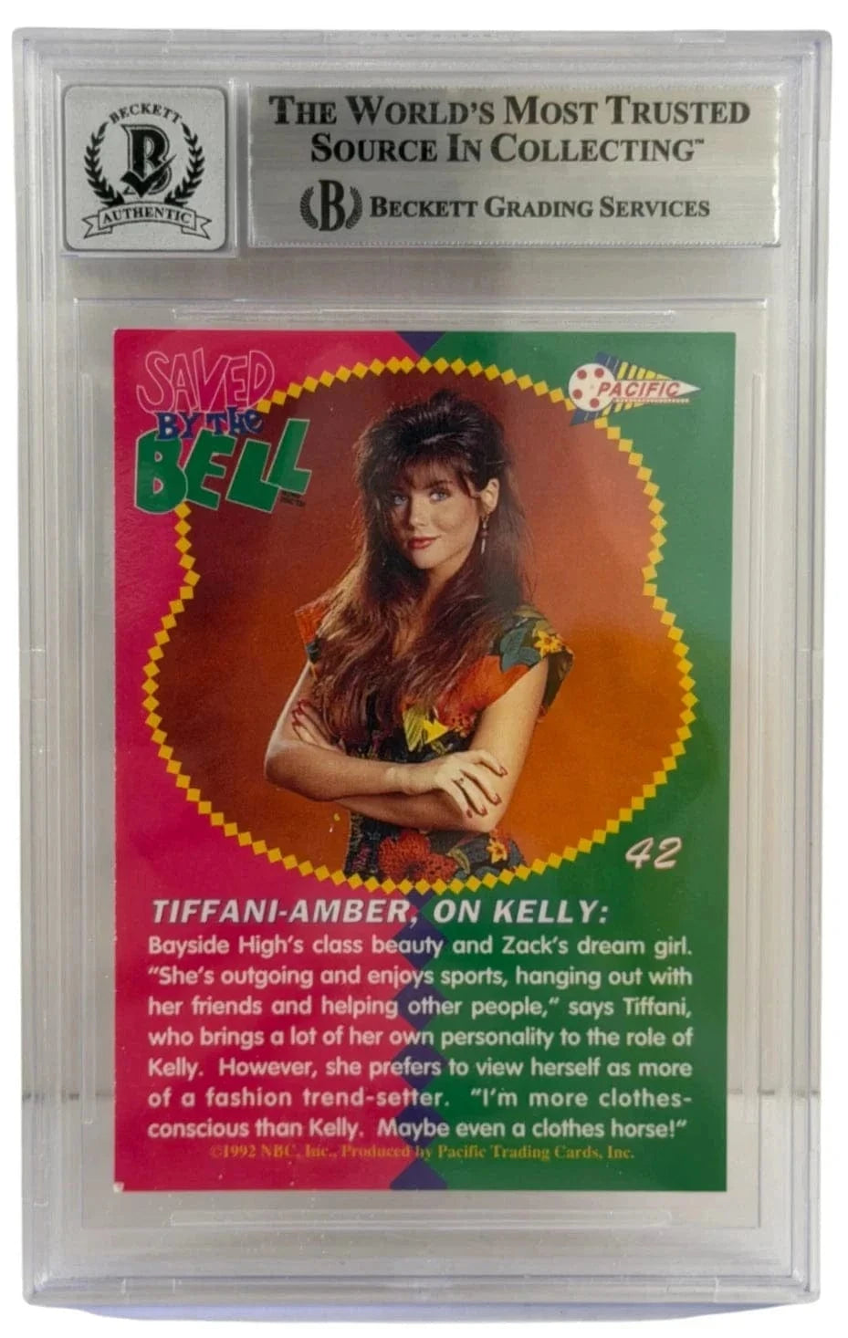 Tiffani Thiessen Signed Trading Card from Saved by the Bell Beckett COA - Item #2 - Detail View