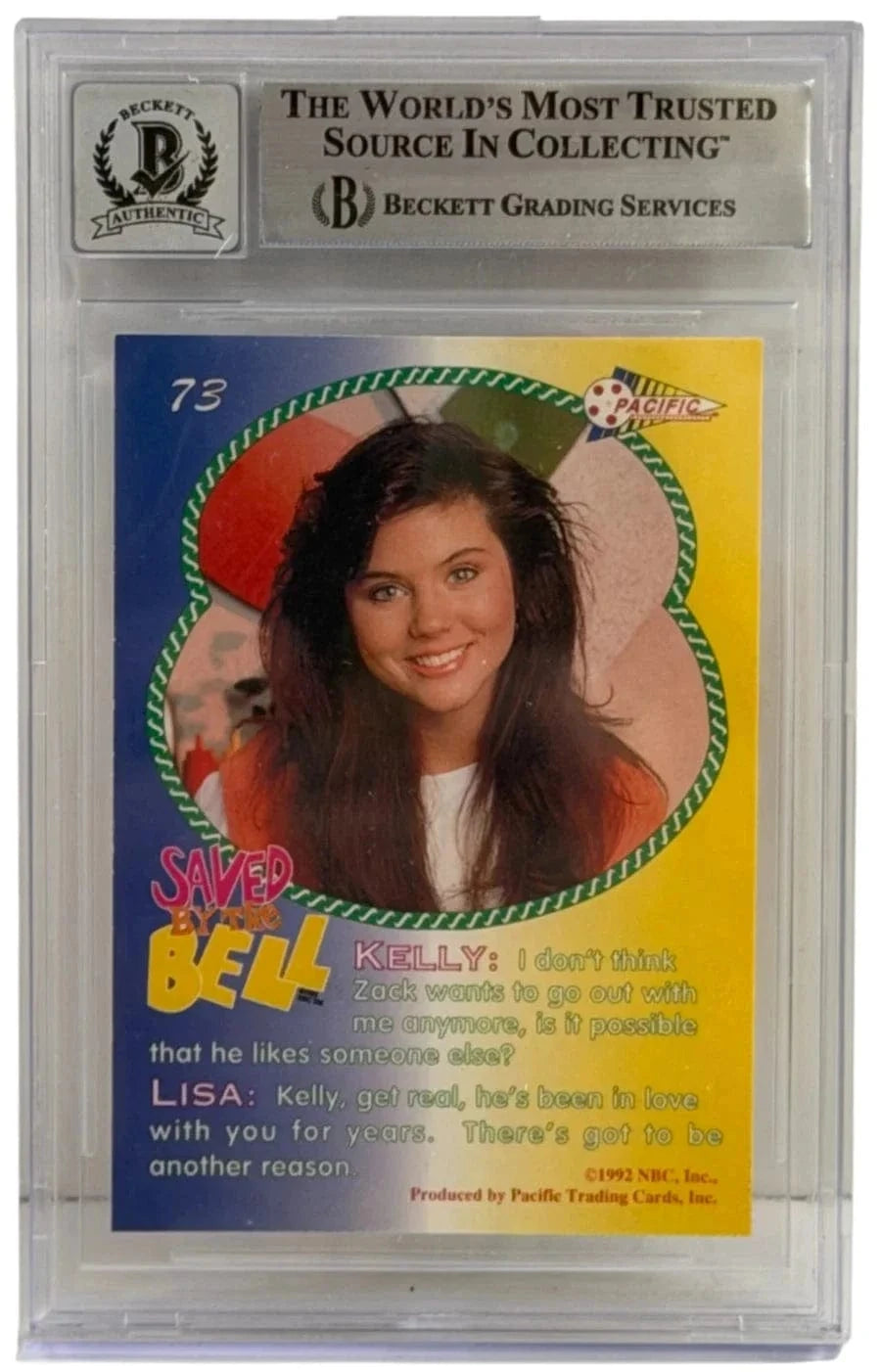 Tiffani Thiessen Signed Trading Card from Saved by the Bell Beckett COA - Item #3 - Detail View