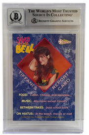 Tiffani Thiessen signed Saved by the Bell 1992 Pacific Card 25 — card back view