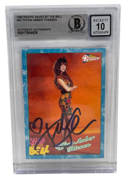 Tiffani Thiessen signed 1992 Pacific Saved by the Bell card #25 — Beckett Slabbed Grade 10