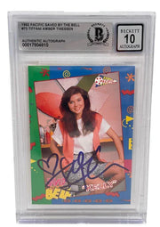 Tiffani Thiessen signed 1992 Pacific Saved by the Bell card #73 — Beckett Slabbed Grade 10