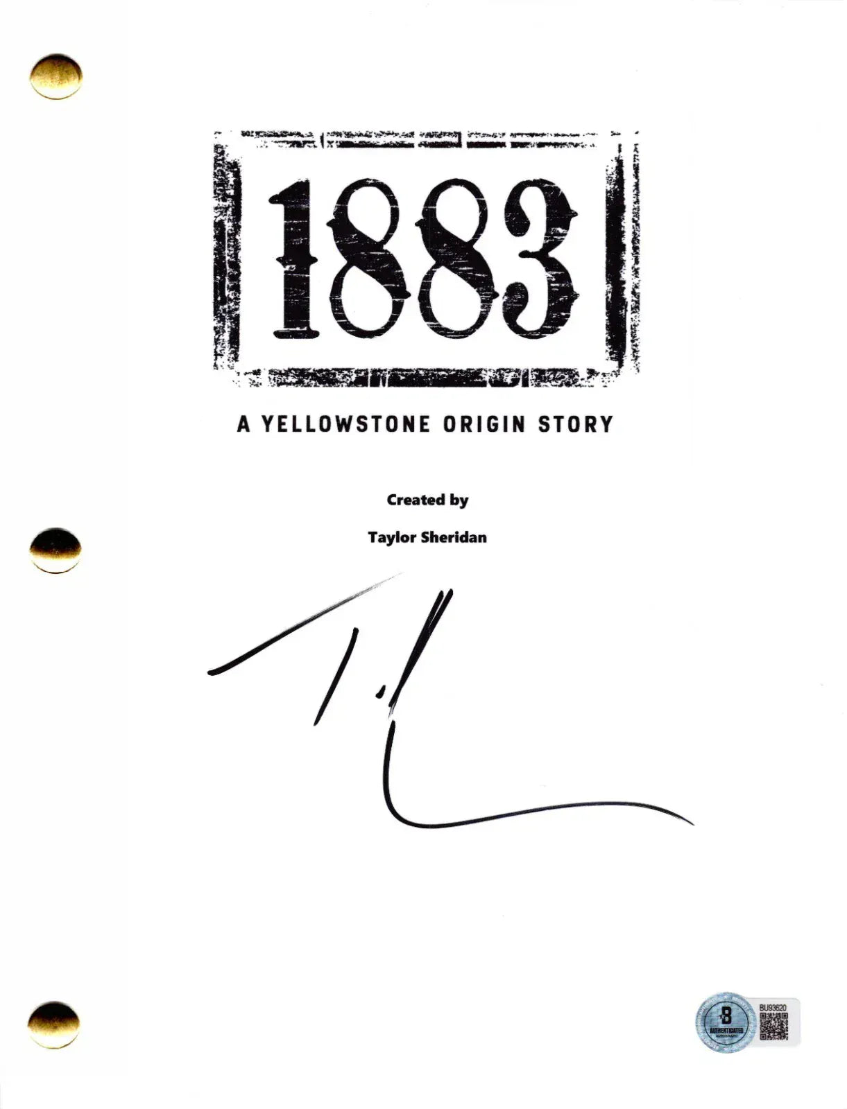 Tim McGraw Authentic Autographed 1883 Script