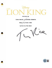 Tim Rice signed The Lion King movie script — Beckett authenticated