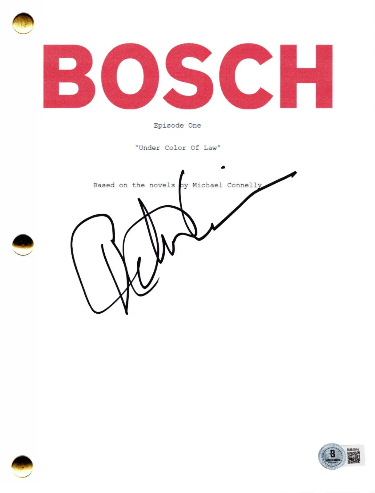 Titus Welliver signed Bosch pilot script — Beckett authenticated