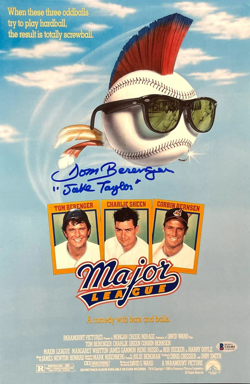 Tom Berenger Signed 12x18 Poster from Major League Beckett COA - Item #2