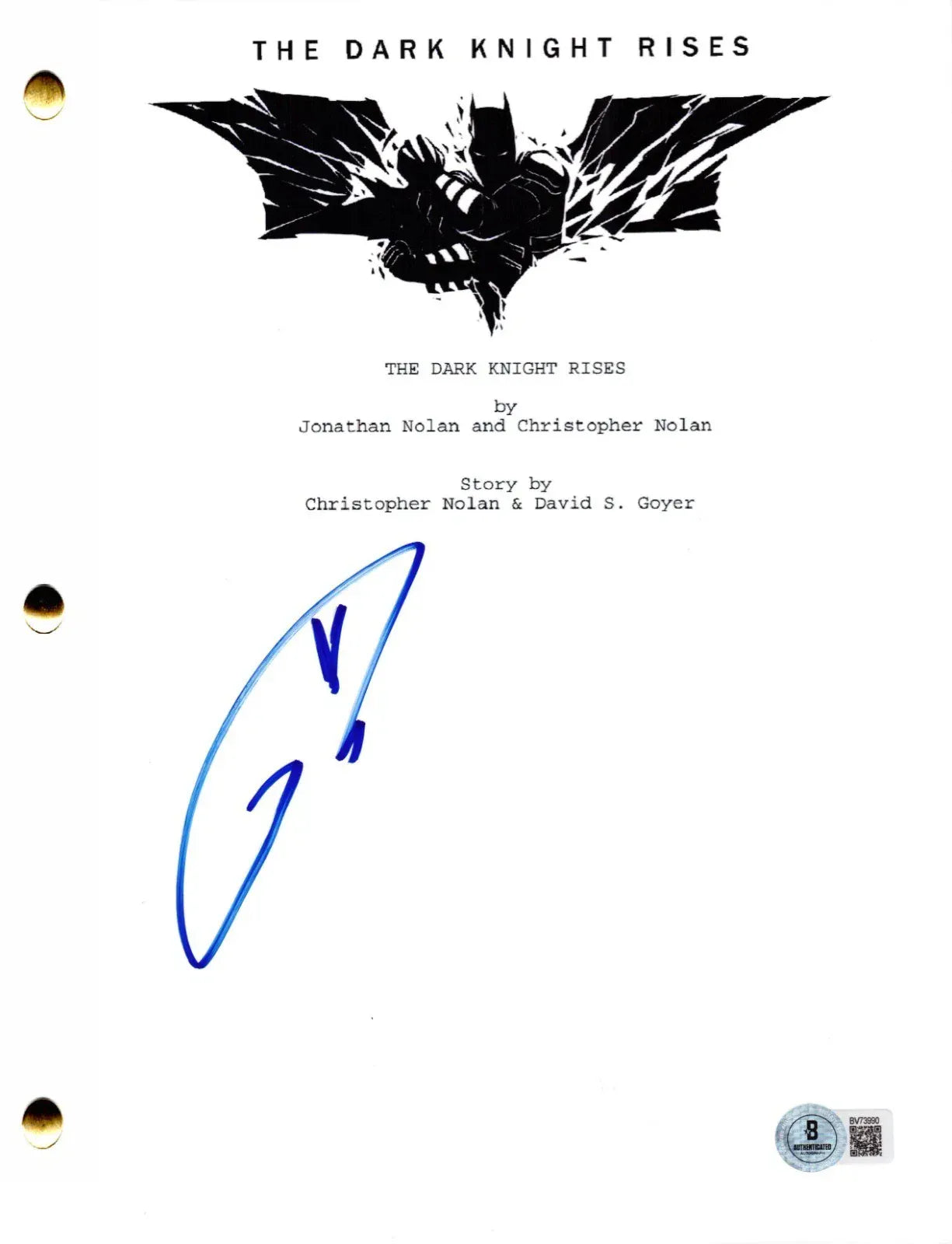 Tom Hardy Signed The Dark Knight Rises Script | PTS