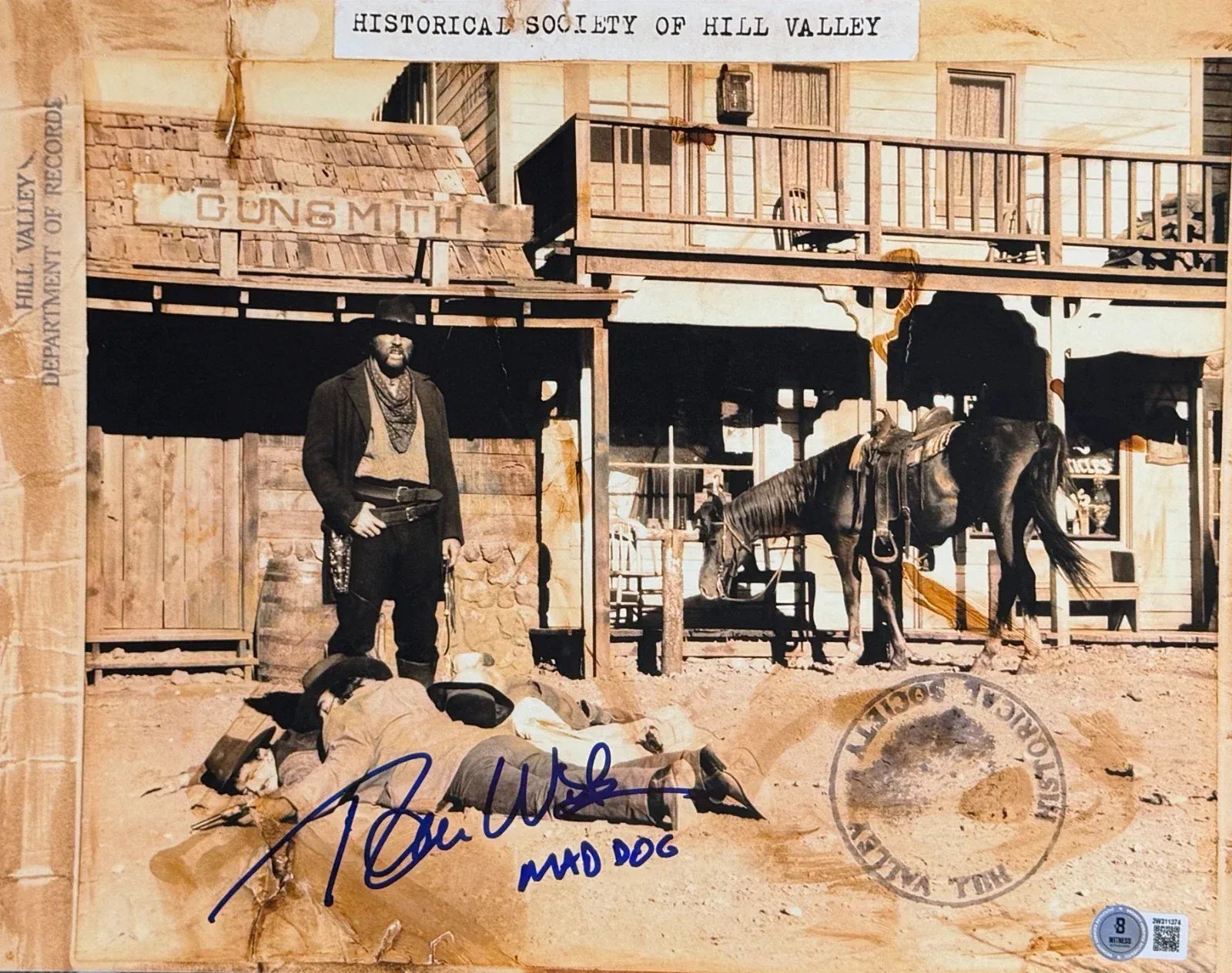 Tom Wilson signed Back to the Future 11x14 photo inscribed Mad Dog — Beckett Witness